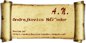 Andrejkovics Nándor névjegykártya