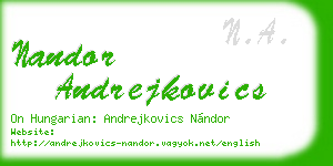 nandor andrejkovics business card