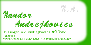 nandor andrejkovics business card